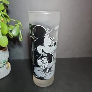 PARIS-Disneyland Resort -MICKEY MOUSE Black & White Glass/Vase  RARE EUC - Picture 1 of 6