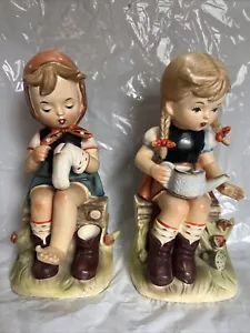 2 Erich Stauffer Figuren Mädchen mit Gießkanne Mädchen Klingelsocke 7,75" - Bild 1 von 24