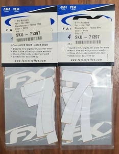 LOT ×2 Factory Effex Pro Number White 4in 4" 3-Pc (6) Sticker Decal # 7 04-2567 - Bild 1 von 5