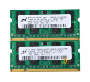 Micron 8GB 2x 4GB DDR2 RAM 2Rx8 PC2-5300S 667Mhz 200Pin Laptop SO-DIMM Memory== - Picture 1 of 6