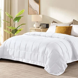 Queen Size Blanket with Satin Trim, Lightweight down Alternative Blankets Queen - Picture 1 of 7