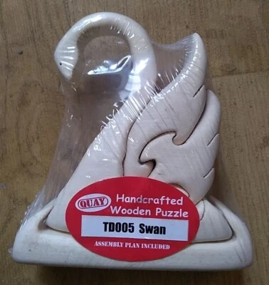 Quay Handcrafted Wooden Puzzle SWAN 5 Pieces Sealed Nice Object Gift Item - Image 1 of 4