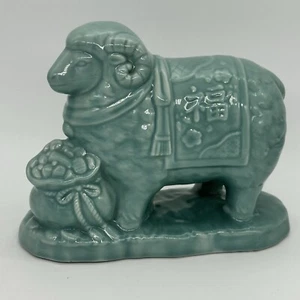 Cerámica japonesa buena suerte oriental oveja zodiaco de Japón horno Tobi Ware Bishi - Imagen 1 de 9