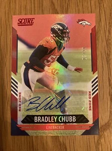 Bradley Chubb /20 Auto RED ZONE 2021 Panini Score 222 BRONCOS NFL Signature - Bild 1 von 4