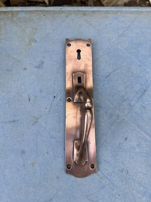 Large Antique Solid Brass Pub Door Handle Pull - Image 1 of 4