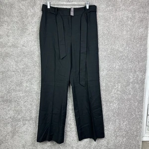 Ann Taylor Leinenmischung schwarz Anzughose Gürtel Größe 10P neu mit Etikett - Bild 1 von 8