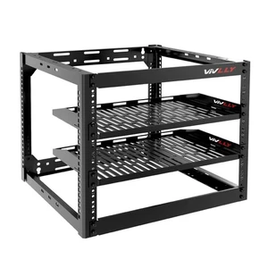 Open Frame 10U Rack for Networking, Servers, Audio, and Video Equipment, Heav... - Picture 1 of 7