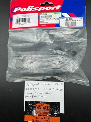 Guía de cadena negra Polisport Honda 00-04 CR125/250 02-04 CRF450R PN # 8450100001 Foto 1 de 4