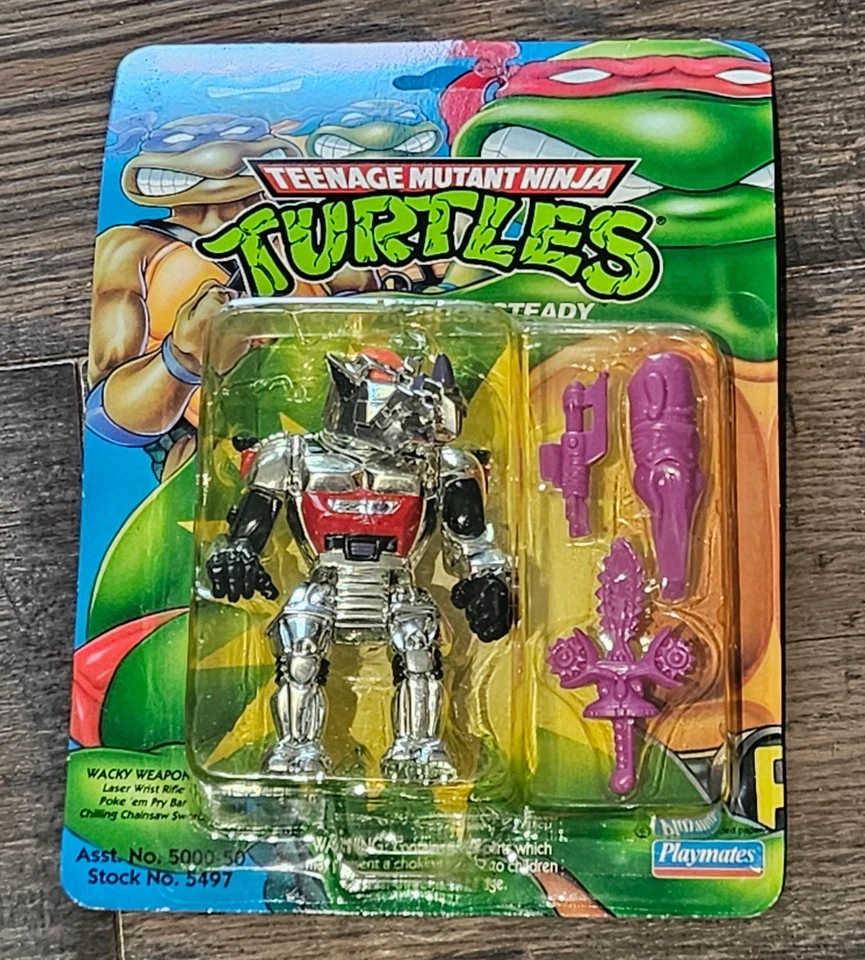 TMNT Robotic Rocksteady 1993 MOC Ninja Turtles Playmates Toys Action Figure