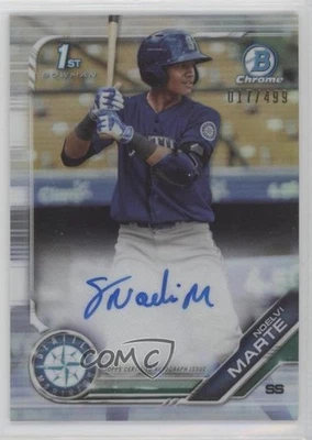 2019 Bowman Chrome Prospects Auto Refractor /499 Noelvi Marte #CPA-NMA Auto - Image 1 of 2