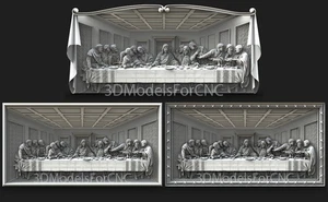 3D Model STL File for CNC Router Laser & 3D Printer The Last Supper 2 Pack - Picture 1 of 1