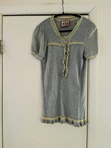 Juicy Couture Silk Cotton Y2K Ruffle Gilmore Girls Coquette Sleeve Sweater S - Picture 1 of 10