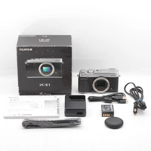 【NEARMINT w/Box】Fujifilm X-E1 16.3MP Mirrorless DSLRCamera Silver Body Japan - Picture 1 of 13