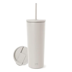 Insulated Tumbler with Lid and Straw | Iced Coffee Cup Reusable Stainless Ste... - Picture 1 of 2
