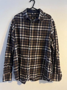 Blue Harbour M&S Mens Warm Brushed Cotton Check Button Down Shirt Size L NavyMix - Picture 1 of 7