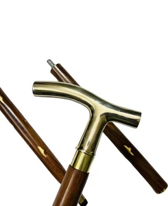 Beautiful Brass Walking Stick, Wooden Walking Stick Cane, Victorian Style Cane - Picture 1 of 4