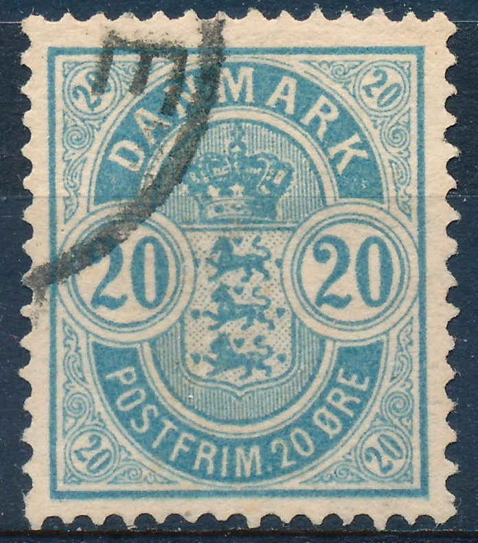 Дания Scott 40/AFA 36, 20ø синий тип оружия, свежий VF б/у - Изображение 1 из 1