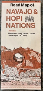 Navajo & Hopi Nations - 1992 Travel Road Map (Monument Valley, Chaco Culture) - Picture 1 of 3