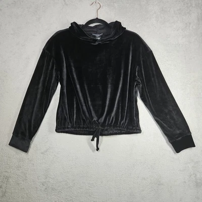 Sudadera con Capucha French Laundry Sport Terciopelo Negro Súper Suave Corbata Talla S Foto 1 de 4