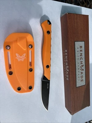 Benchmade Flyway Fixed Blade Drop Point Knife, Orange - 15700. L 0053 - Image 1 of 3