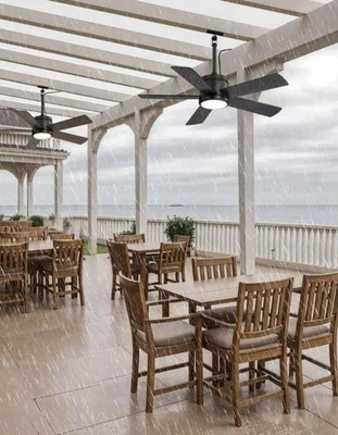 42in Outdoor Ceiling Fan with LED Lights, IP65 Waterproof Gazebo Hanging Fan - Image 1 of 4