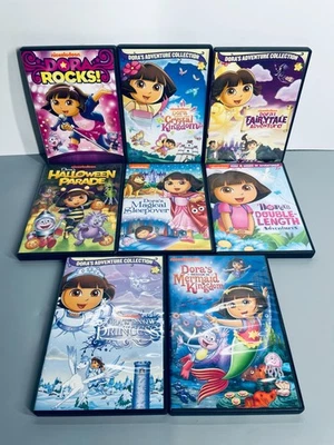 Dora The Explorer Lot of 8 DVD Fairytale Halloween Princess Mermaid Sleepover - Image 1 of 4