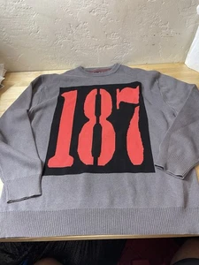 FTP | Fuckthepopulation | Suéter Rojo Negro y Gris 187 Manga Larga | TALLA XL - Imagen 1 de 7