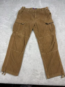 Empyre Men Pants 32 Brown Corduroy Phone Embroidered Logo Skate Cotton - Picture 1 of 10