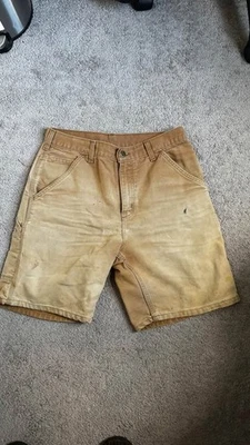 Pantalones Cortos Carpintero Carhartt B25BRN Bronceados Años 90 De Colección Ropa de Trabajo Hombres Talla 31 EE. UU. Foto 1 de 3
