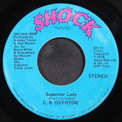 C.B. OVERTON: superstar lady / when it rains it pours Shock Records (2) 7" Foto 1 de 2