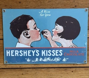Vintage Hershey’s Kisses Porzellanschild auf Stahl 1991 Ande Rooney Made in USA - Bild 1 von 4