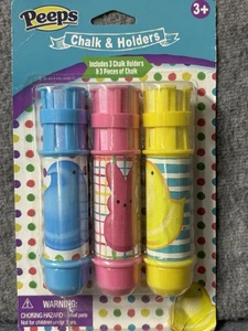 NEU Peeps Bürgersteig Jumbo Kreide & Halter Spaß Outdoor Spielen blau pink gelb - Bild 1 von 9