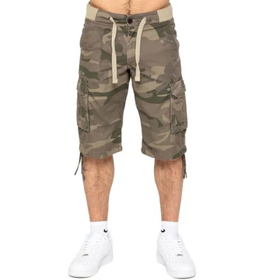 Pantalones Cortos de Carga Para Hombres Enzo Ligeros Informales Verano Elásticos Camuflados Medio Pantalones Foto 1 de 2