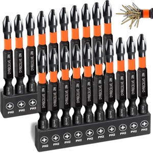 20-Pack Phillips Bits 2-Inch Impact Premium S2 Magnetic Phillips Bits- PH2 Bits - Picture 1 of 6