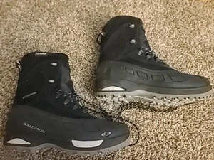 Salomon Boots Thinsulate Waterproof Contagrip Hiking Snow Winter Black Mens 12 - Picture 1 of 9