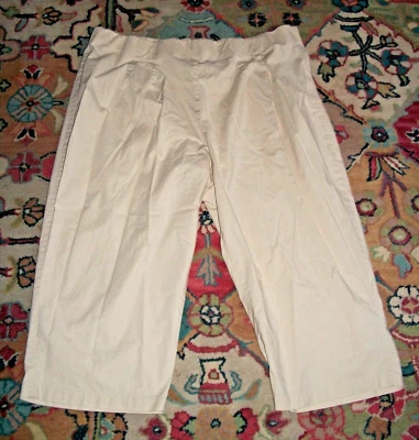 Calça Capri Moda Bug Crop 24W Cáqui Cintura Alta MISTURA DE ALGODÃO Conforto CINTURA ELÁSTICA - Imagem 1 de 4