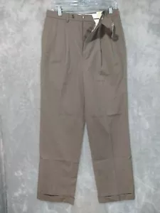 Ralph Lauren Dress Pants Mens 30x32 Brown Wool Straight Leg Pleated Mid Rise - Picture 1 of 9