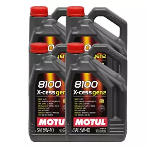 Motul 8100 X-Cess Gen2 5W40 - 100% Synthetic Oil - 5L 109776 4 Pack - Picture 1 of 5