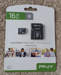 PNY 16GBs microSDHC Flash Card PSDU16G4GE Made in Taiwan - Picture 1 of 2