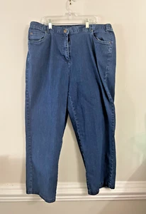 16W Ruby Rd Denim Blue Jean Cropped Ankle Casual Pants Elastic Pockets jeans - Picture 1 of 9