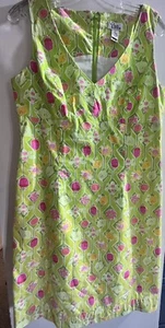 LILLY PULITZER A-MAZE-ING MARIENKÄFER SABRINA GARTEN MARIENKÄFER OBST V-AUSSCHNITT KLEID 12 - Bild 1 von 9