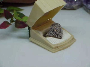 Sterling .25ct Diamond Pear shape Ring 925 Sz: 7 ~ 5.8Gr Baguettes Vintage - Picture 1 of 8