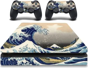 Game Skins The Great Wave off Kanagawa Designed to Fit PS4 Slim VWAQ - PSGC8 - Picture 1 of 4