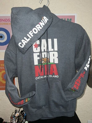 Nuevo Catalina Island Sudadera con Capucha Pullover Gris Oso California Sudadera S Para Mujer’s Foto 1 de 4