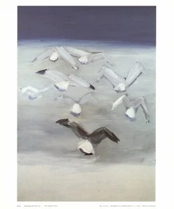 NICOLAS DE STAEL Seagulls 11.25" x 9.25" Poster 1977 Impressionism Black & White - Picture 1 of 1