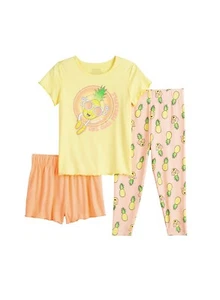 Girl’s Cuddl Duds 3-Piece Set. T-Shirt, Shorts, & Capri Leggings. Size: 4. NWT - Picture 1 of 4