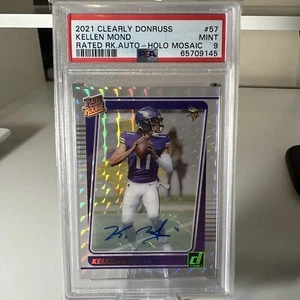 Kellen Mond 2021 clasificación novato automático holo mosaico PSA 9 - Imagen 1 de 2
