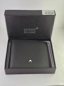 Montblanc Soft Grain Black Leather Bi-Fold Men's Wallet - Free Shipping - Picture 1 of 6
