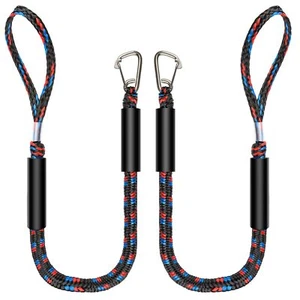 4 Ft Marine Bungee Dock Lines,Boat Dock Rope, Jet Ski Accessories with Stainless - Picture 1 of 6