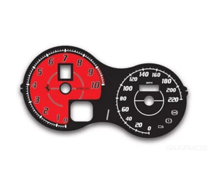 Ferrari F360 F430 F131 Modena Spider Gauge Face 220 MPH Black with Red Center - Bild 1 von 1